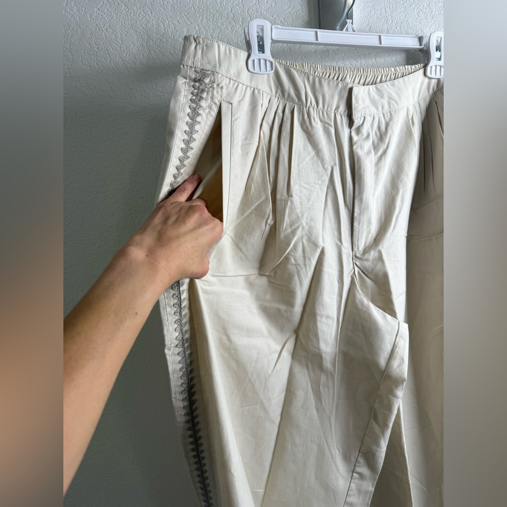 NWT Anthropologie Pleated Embroidered Trousers Sz XL - Picture 7 of 16
